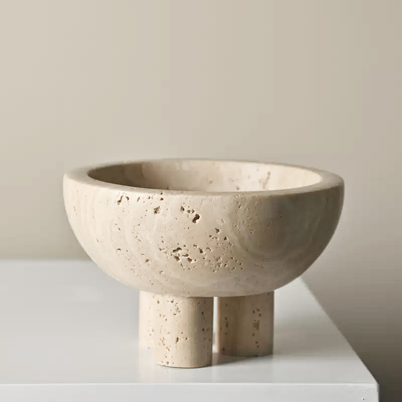 Designers Limestone Fruit Bowl For Hotel Model Rooms And Desserts